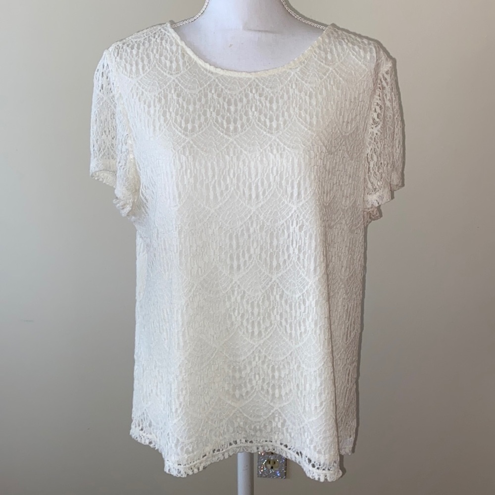 LOFT Lined Lace Top